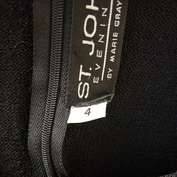 St. John Evening by Marie Gray Black with Sheer Waist and Embellishments Sz 4 - Picture 3 of 10